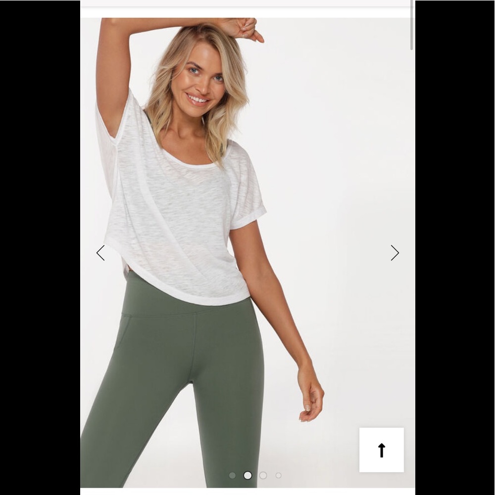 Brand New Lorna Jane Mist cropped short sleeve top